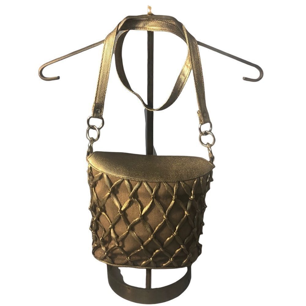 Gorgeous Gold Lattice Shoulder Bag by Tianni